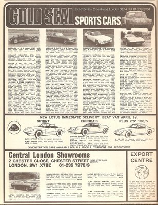1973 Gold Seal Sports Cars Advert.jpeg and 